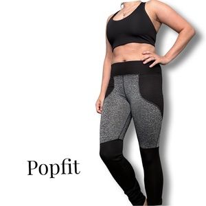 POPFIT Black and Gray Leggings - XS